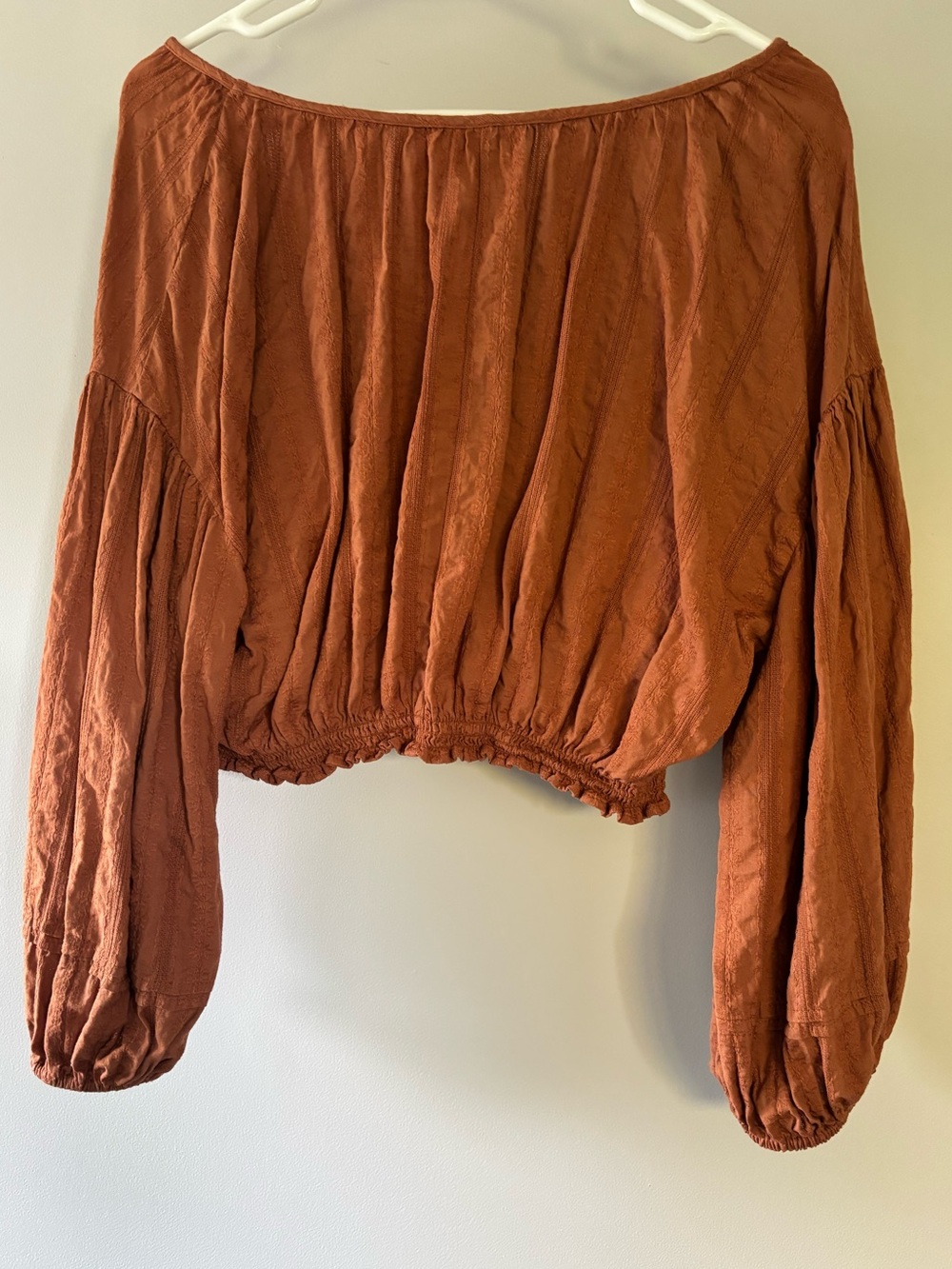 Universal Threads Rust Cropped Peasant Blouse - Picture 5 of 5